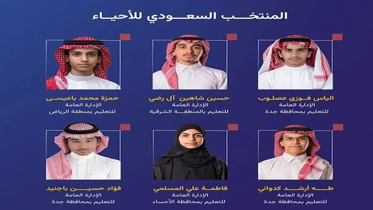 ستة طلاب يمثلون المملكة في أولمبياد الأحياء الدولي